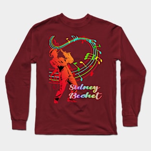 A Man With Saxophone-Sidney Bechet Long Sleeve T-Shirt